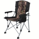 Silla Plegable Reforzada Camuflaje con Portaobjetos y Respaldo Acolchado Tela Oxford Ergonómica 60x55x92cm