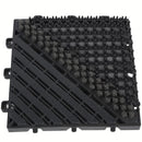 Alfombras comerciales de entrada para polvo Alfombrilla Modular Exterior  15x15cm con Cepillos de Limpieza y Sistema de Encaje Color Negro. ( parte central)