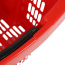 Carrito de Compras Plástico 45L con Asa Extensible y Ruedas. Cesta Roja con Rueditas para Supermercado