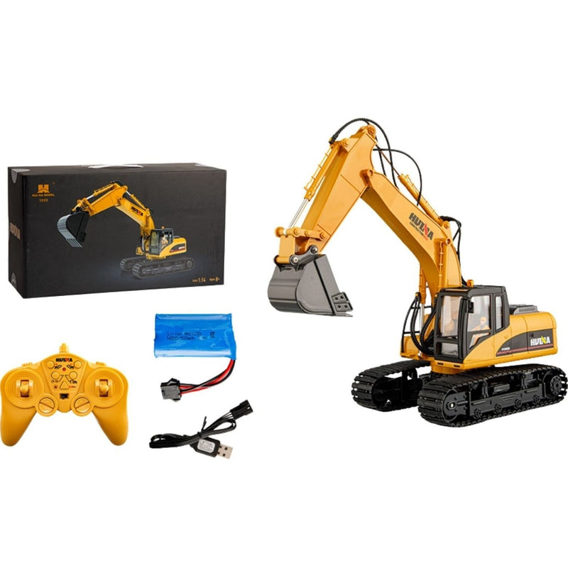 Tractor Excavadora de Juguete con Control Remoto para Niños, 25x17cm Metal y Plástico Resistente.