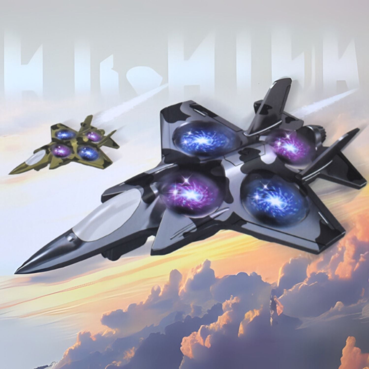 Avión Dron de Juguete F35-11 con Luces LED, Anticolisión y Sensor Infrarrojo para Niños +14 Años Tamaño: 45x32x8cm