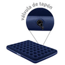 Colchón Inflable Queen 203x152x22cm con PVC Flocado y Válvula de Tapón, Ideal para Camping y Visitas