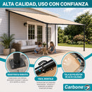 Tolda Inclinada de 3.56 x 2.96 m.  Techo Cobertizo con Estructura de Hierro Desmontable, Techo Impermeable y Protección UV 30+.