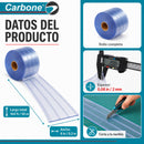 Cortina tiras lamas PVC Transparente con Estriase  (20cm x 50mts) en Rollo de 164 Ft  Para Bodegas, Talleres y Divisiones