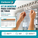Kit de Montaje para Cortina PVC de Tiras con Riel de 1 mt y Accesorios de Instalación. Compatible con UN-C170 y UN-C171