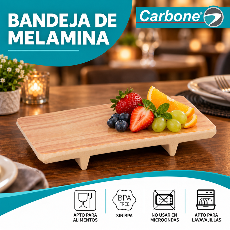 Bandeja Rectangular para Aperitivos de 16cm. Tabla de Madera para Quesos y Boquitas para Hogar, Restaurante, Cafetería y Hotel (6.2")
