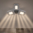 Lámpara LED Ajustable para Garaje 100W E27. Luz Cálida con Paneles Plegables 90°. Foco Bombillo para Taller, Depósito y Almacén.