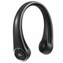 Abanico Portátil de Cuello Recargable USB Sin Aspas 360°. Ventilador Manos Libres de 3 Velocidades 4000 mAh y Display LED. Color Negro