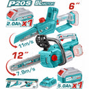 Combo total Motosierra 12" y Mini motosierra 6" 20V Motor sin escobillas. Incluye 2 Baterías 5.0ah y cargador. POCAS UNIDADES