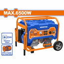 Generador a Gasolina 6500W 110-120V Frec. salida: 60Hz. Veloc. Nominal: 3600rpm. Motor: 4 tiempos. Planta