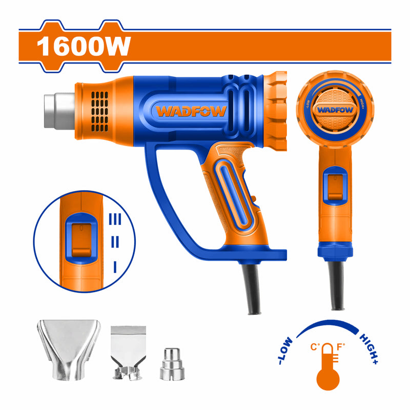 Pistola de calor 1600W 110-120V Temp 450ºC 550ºC Incluye boquilla. Blower aire caliente