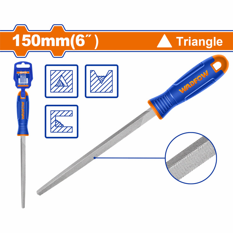 Lima Triangular Para Acero. 150mm. Acero T12. Escofina triangulo