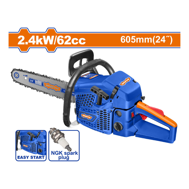 Motosierra De Gasolina 62Cc De 24" y 2.4kW. Tanque Gasolina 550Ml Tanque Aceite 260Ml ( Carburador Walbro Y Cadena/Espada Oregon ) (Top Quality)