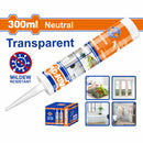 Sellador de Silicón Neutral Transparente 300ml. Resistente al moho. Tiempo de curado: 20H.