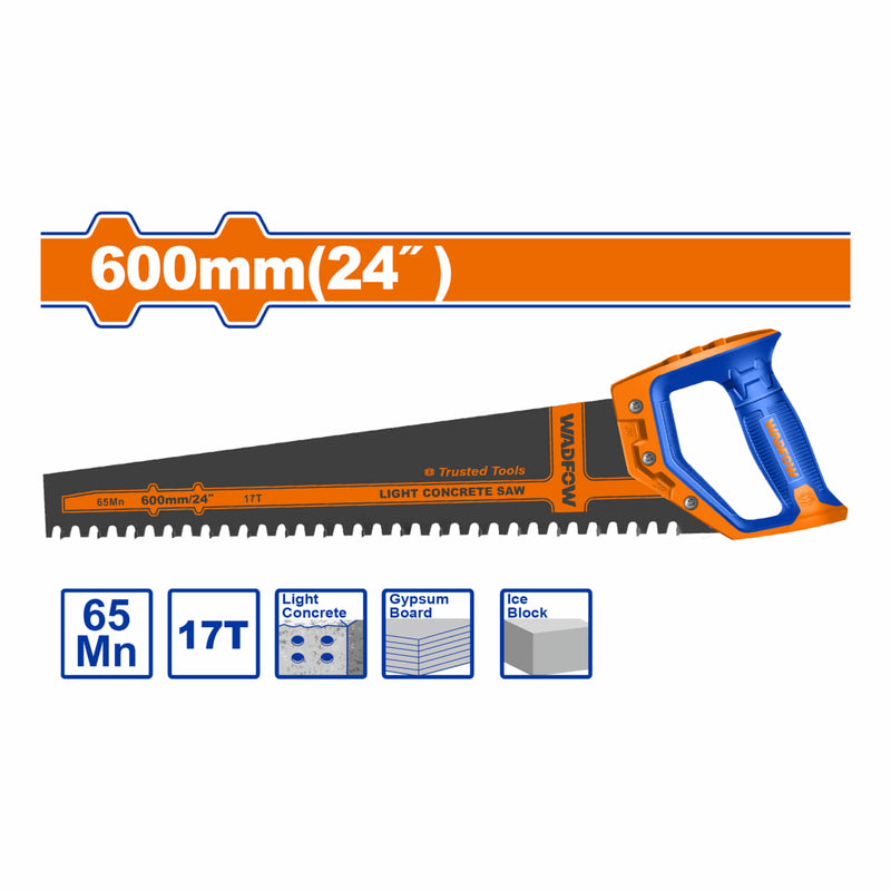 Serucho Sierra para Concreto Liviano de 24". 65MN. De 14 dientes de acero de tungsteno. Serrucho