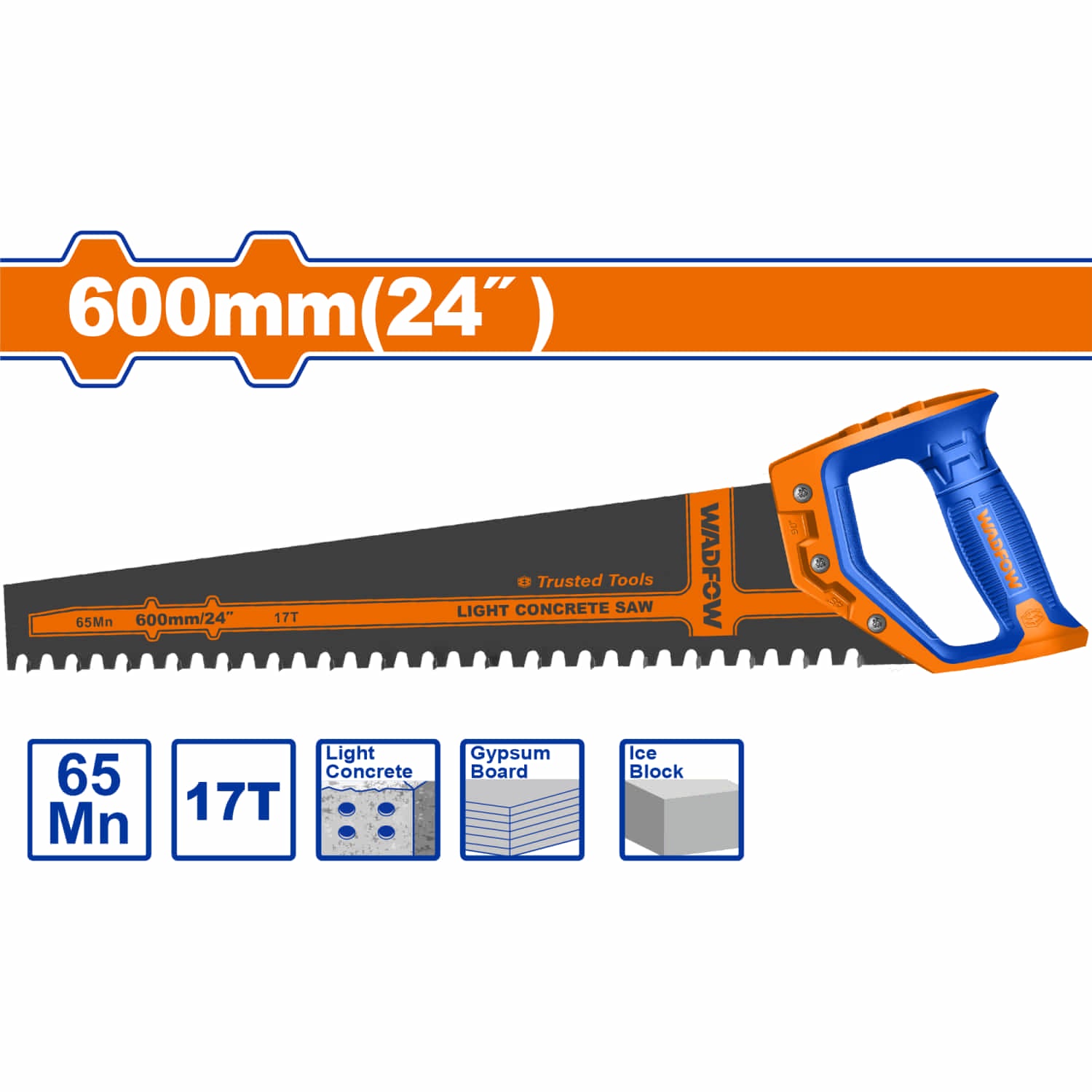 Serucho Sierra para Concreto Liviano de 24". 65MN. De 14 dientes de acero de tungsteno. Serrucho