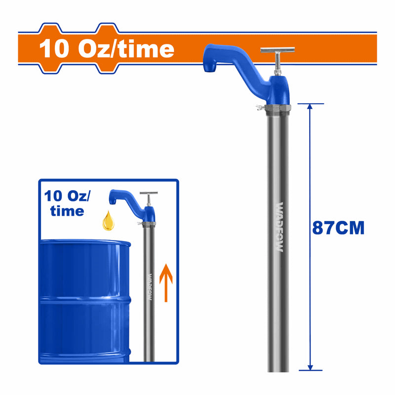 Bomba Aceite Manual 10oz/vez Long: 87cm. Recubierto de Zinc. Grasera