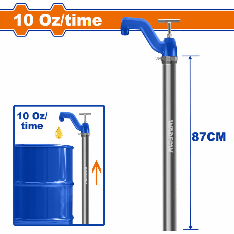 Bomba Aceite Manual 10oz/vez Long: 87cm. Recubierto de Zinc. Grasera