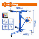 Grua Elevador para láminas de Gypsum Yeso Drywall Peso Max. 68Kg Tamaño: 48x192 Panel de Elevación Cartón Yeso