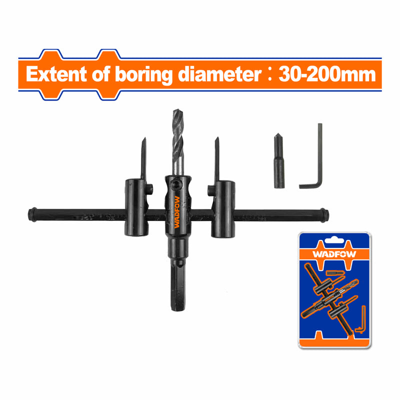 Broca Cortador Ajustable Circular para Drywall Yeso Rango 30-200mm. Espesor 3-50mm. Broca Ajustable.