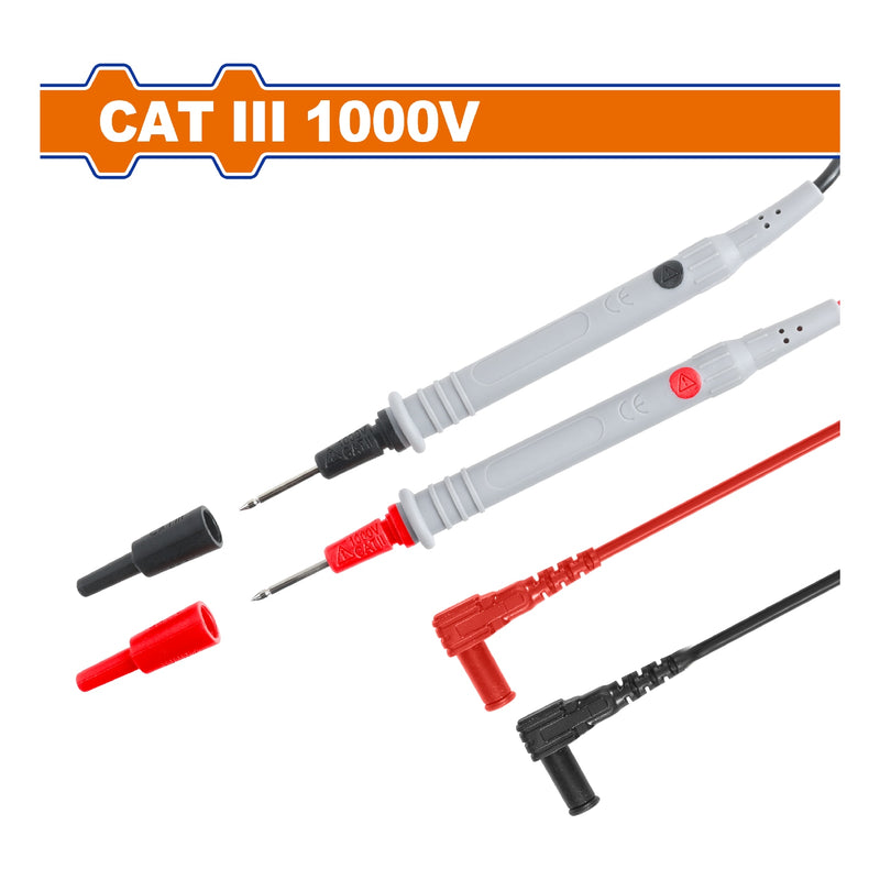 Cable y Puntas de Prueba para Multímetro 100cm CAT Ⅲ1000v 143mm Largo. Apto para Medidor Abrazadera