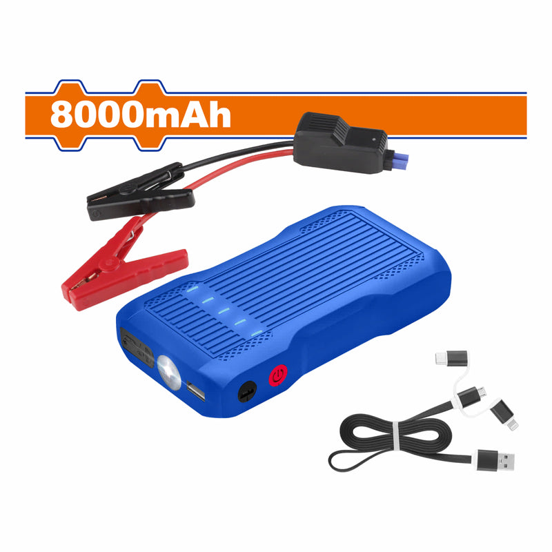 Arrancador jumper de Iones de Litio 5V Capac. 8000mAh. Ideal para motores de 3L cargador de baterias