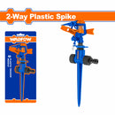 Aspersor rociador de estaca de 2 pines de plástico Para manguera de agua 3/4" Esparcidor para riego sprinkler