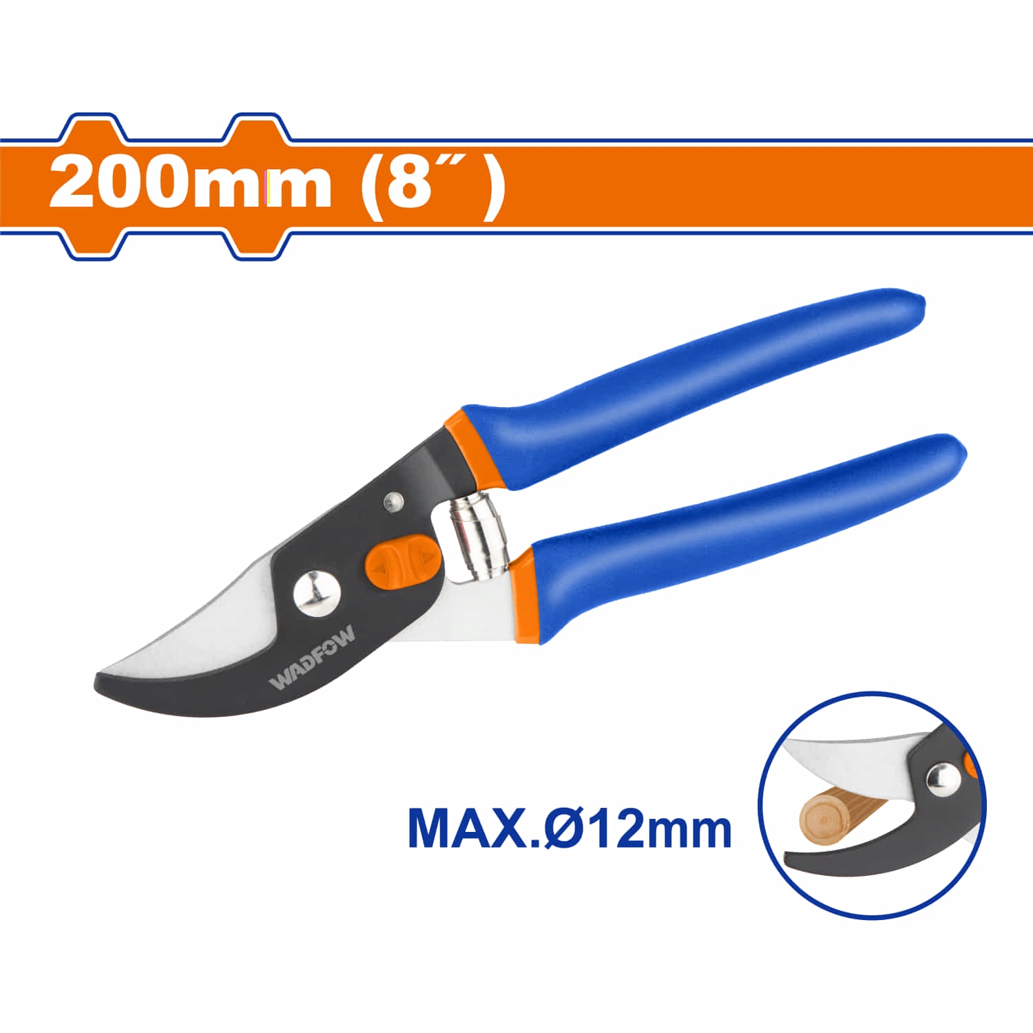 Tijera para podar 8" Mango de plástico. Ideal para poder rosas, flores, arbustos. Tijera podadora.
