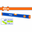 Nivel de Burbuja de 60cm. Espesor de aluminio:1mm. Alta calidad. Alta precisión. 2 cápsulas.