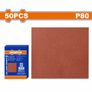 Papeles de Lija Grano P80. 230x280mm. Adecuado para lijar madera. Set 50 pzas.