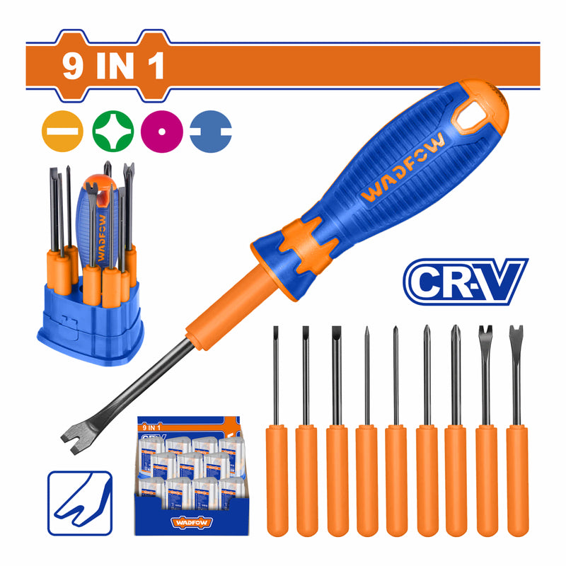 Destornilladores intercambiables CR-V. Set 10 piezas.