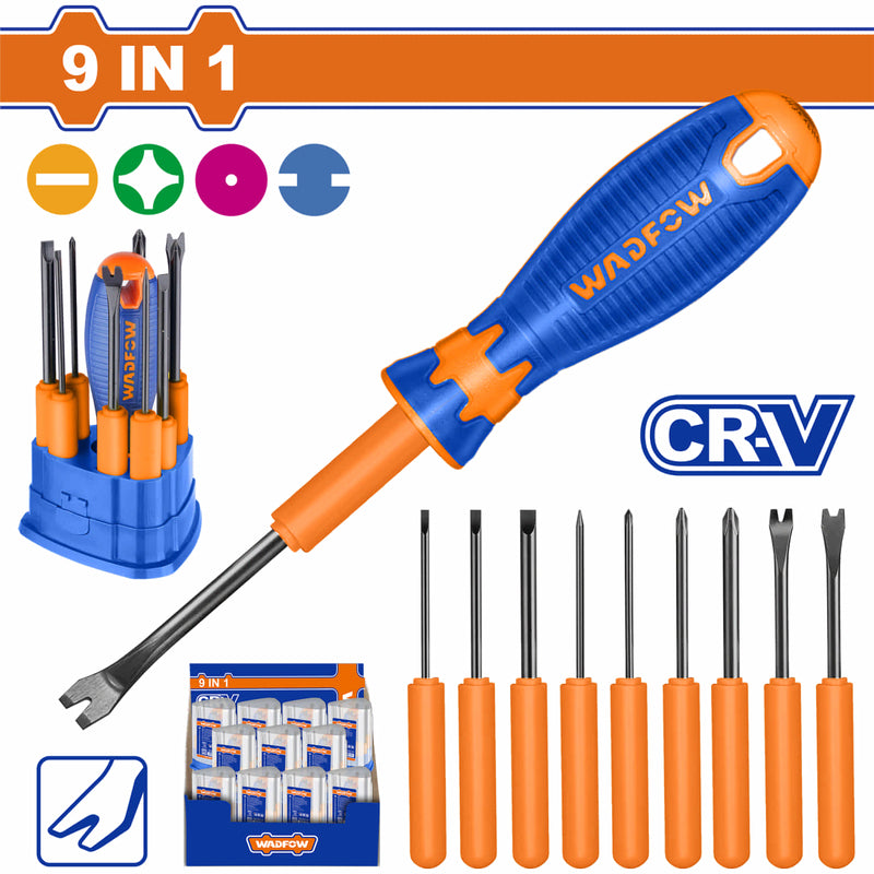 Destornilladores intercambiables CR-V. Set 10 piezas.