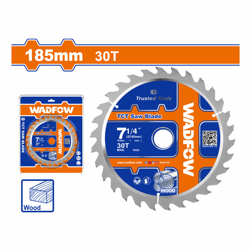 Disco De Corte Sierra TCT 7-1/4" 30T Anillo Reductor 16mm Corte De Madera. Ideal Sierra Circular.