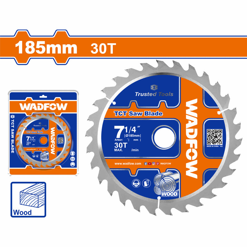 Disco De Corte Sierra TCT 7-1/4" 30T Anillo Reductor 16mm Corte De Madera. Ideal Sierra Circular.
