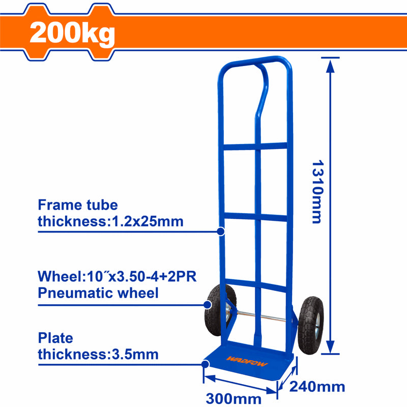 Carretilla Manual de Carga para 150 Kg. Espesor de los Tubos: 1.2 x 25 mm. Alta Calidad. Trolley