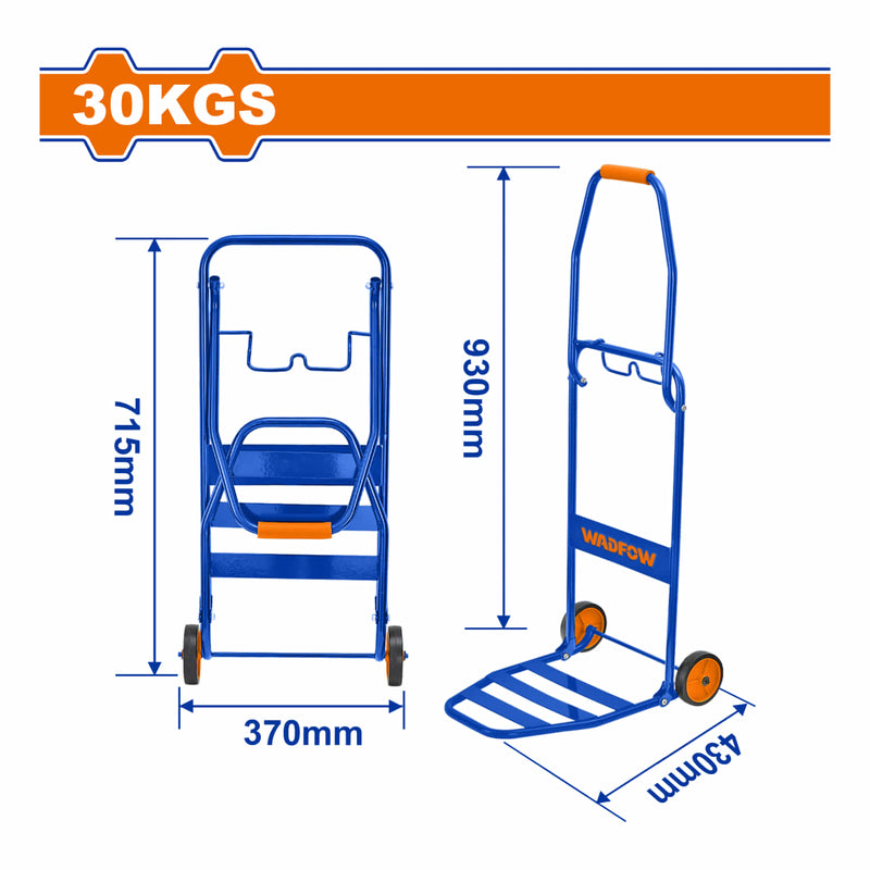 Carretilla de Carga Plegable 30Kgs. Extendido: 930x370x430mmmm. Plegado: 715x370x110mm Trolley carga.