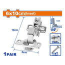 Bisagras Ocultas 110º Empotradas 6X10cm. Auto Cierre. Incluye 4 Tornillos. Viene En Par.