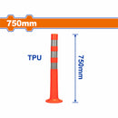 Poste Delineador de tráfico con cinta reflectiva 750mm. Poste de Señalización. Cono  naranja