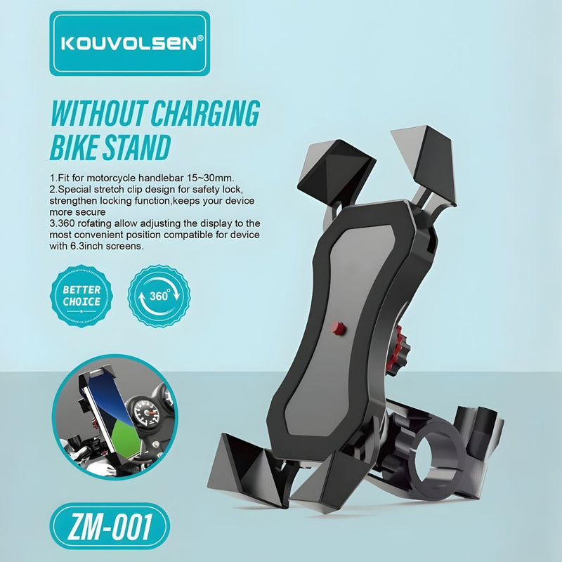 Soporte de Celular Para Bicicleta y Moto. Porta Celular Ajustable Para Manubrio Con Rotación 360°, Sujeción Antivibración y Antideslizante.
