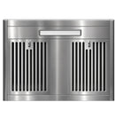 Campana Extractora SLIM Touchless 76 cm cuerpo Inoxidale satinado con frente de vidrio negro 80Watts Filtro Filtro deflector (Baffle) 110V