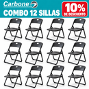 COMBOFLASH Silla Plegable Metalica Impermeable Negra (Paquete de 12) 10% descuento