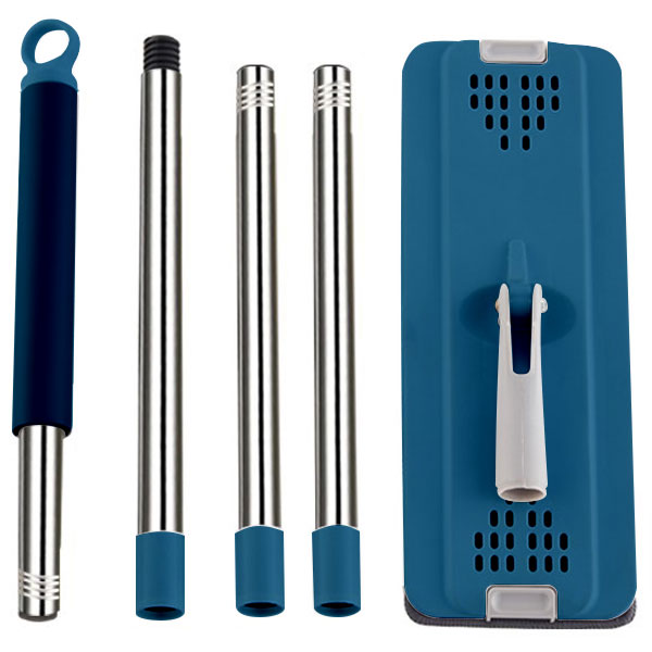 Trapeador Mop Plano de microfibra con Cubo Exprimidor.