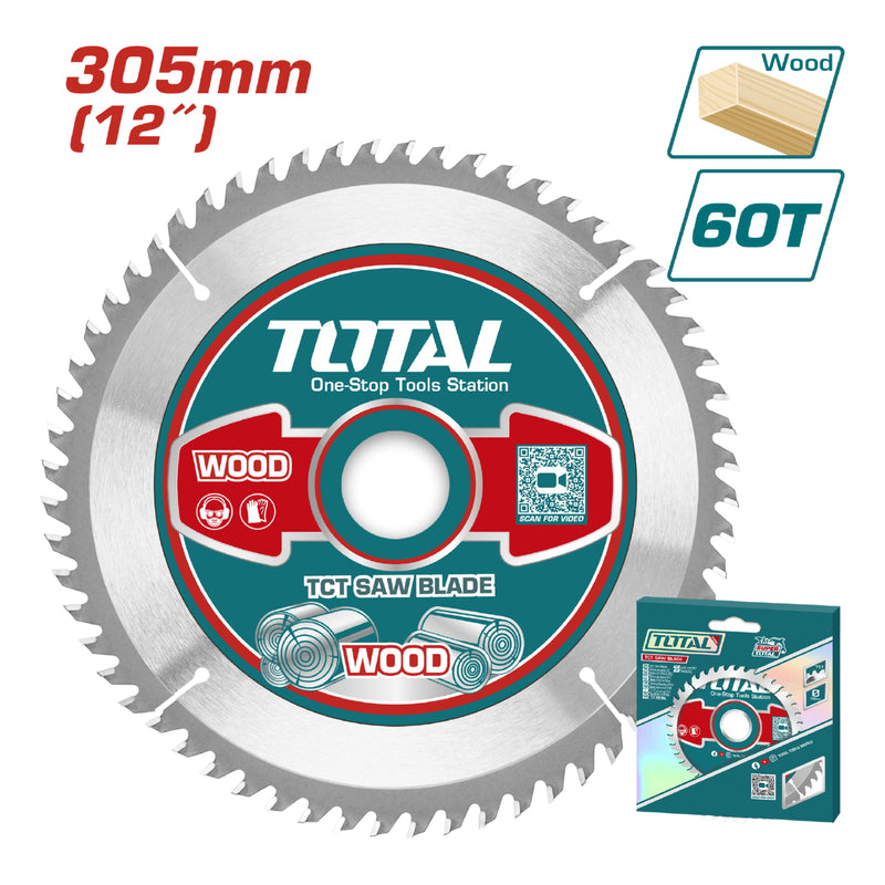 Disco corte madera 305mm(12")  60T,arbor:30mm 16mm and 25.4mm ring