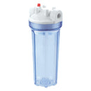 Soporte de filtro de agua de 10" carcasa transparente. Con conectores hembra roscados de 3/4"