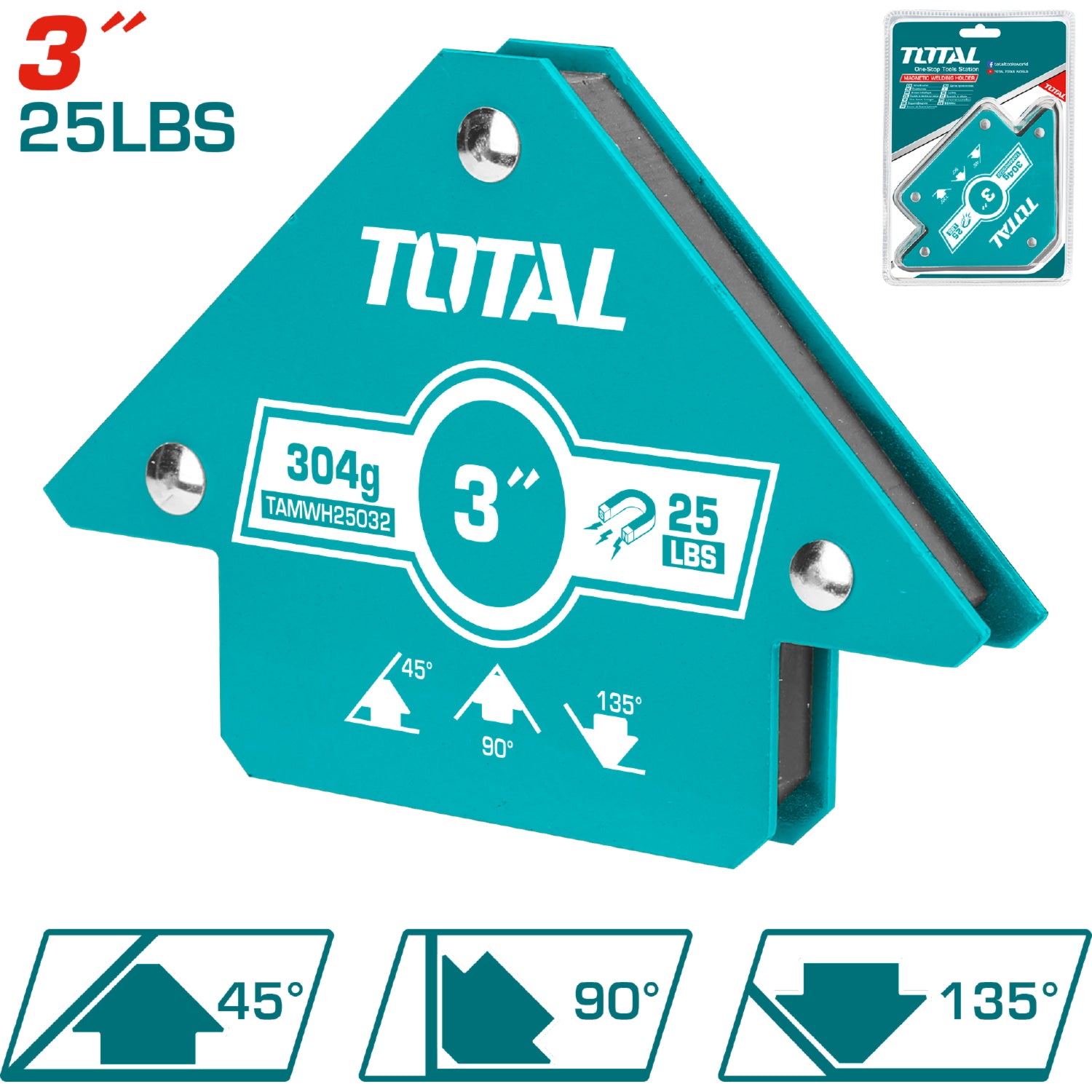 Soporte de Soldadura Escuadra Magnetica de 3"