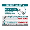 Soldador Cautin estaño Lithium-Ion de Bateria de 20 V. No incluye Bateria ni Cargador.