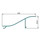 Lama de Louver en foma de Onda. Ancho 4" Espesor 1.0 mm. Largo 5.85 mts. Acabado Lacado Blanco.