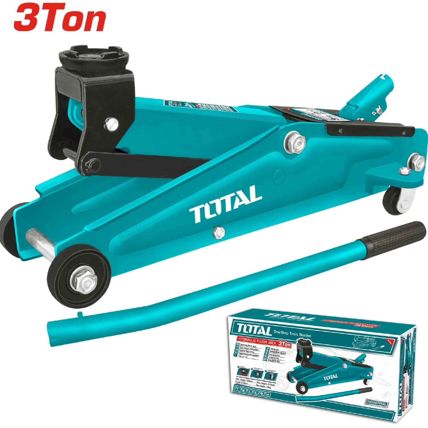 Gato Hidraulico De Patin, 3Ton, Altura Min135mm Max410mm, Recorrido 275Mm, Peso 17Kg