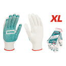 Guantes de puntos de PVC ( 12 Pares ) . Calibre 10. medida 10 (XL).