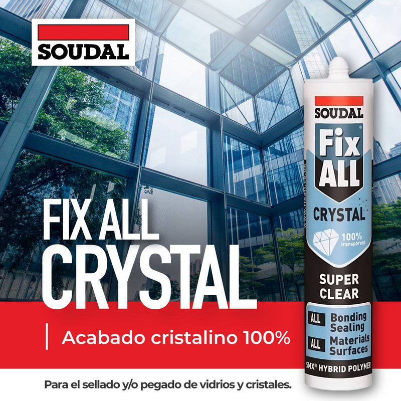 Fix All Crystal SOUDAL Peg Transp Alta Adher Y Resistencia(Calidad Del High Tack)100% Cryst.290Ml
